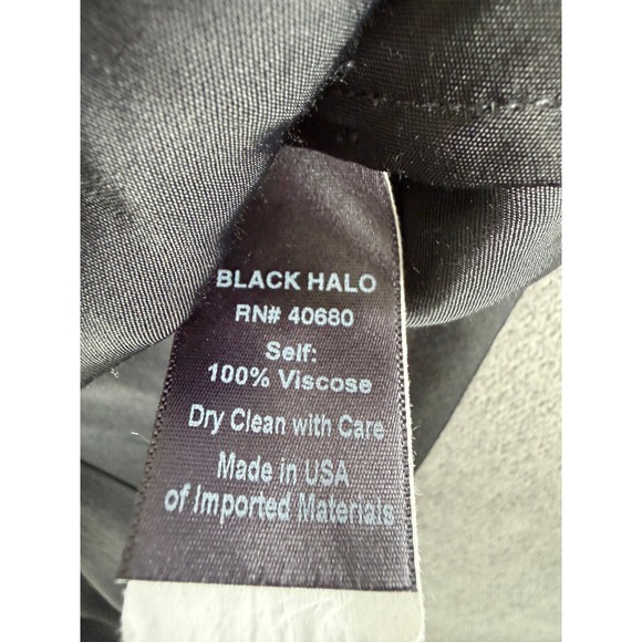 Black Halo Womens Black Viscose Crop Cami Tank Top Size 8 Flowy Romantic Goth - Picture 5 of 9